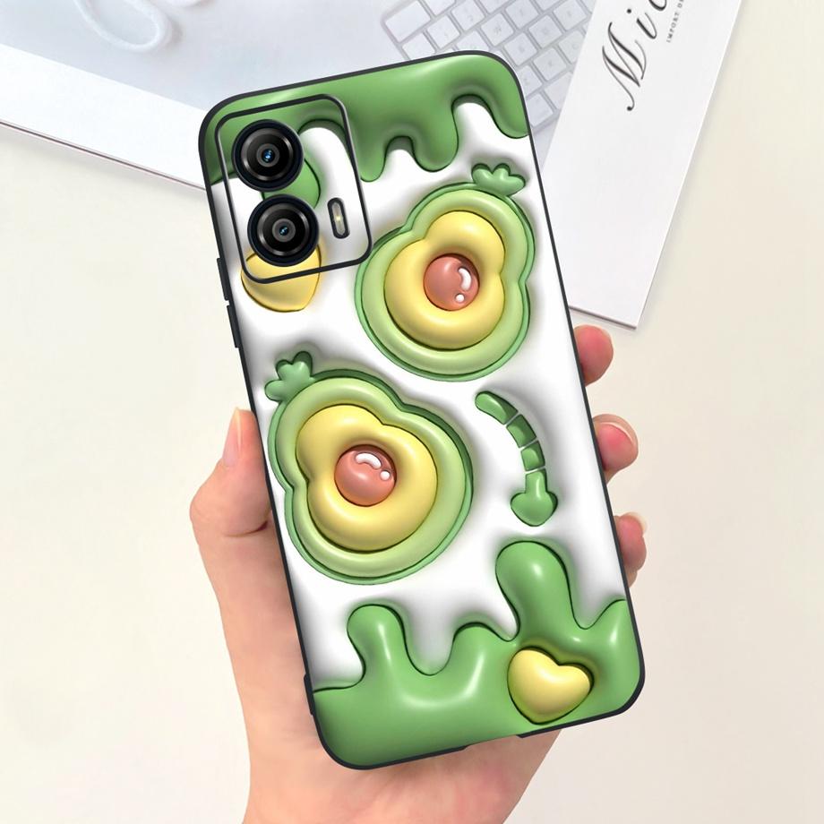 For Motorola Moto G73 5G Phone Case Black Soft Silicone Anti-knock Cover For MotorolaG73 G 73 Capa Panda Rabbit Cat Luxury Capa