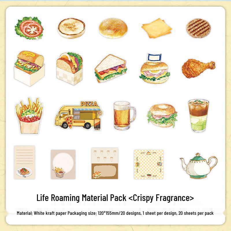 Infeel.Me Life Roaming Series White Kraft Paper Bag for Retro Journal Collage Decoration