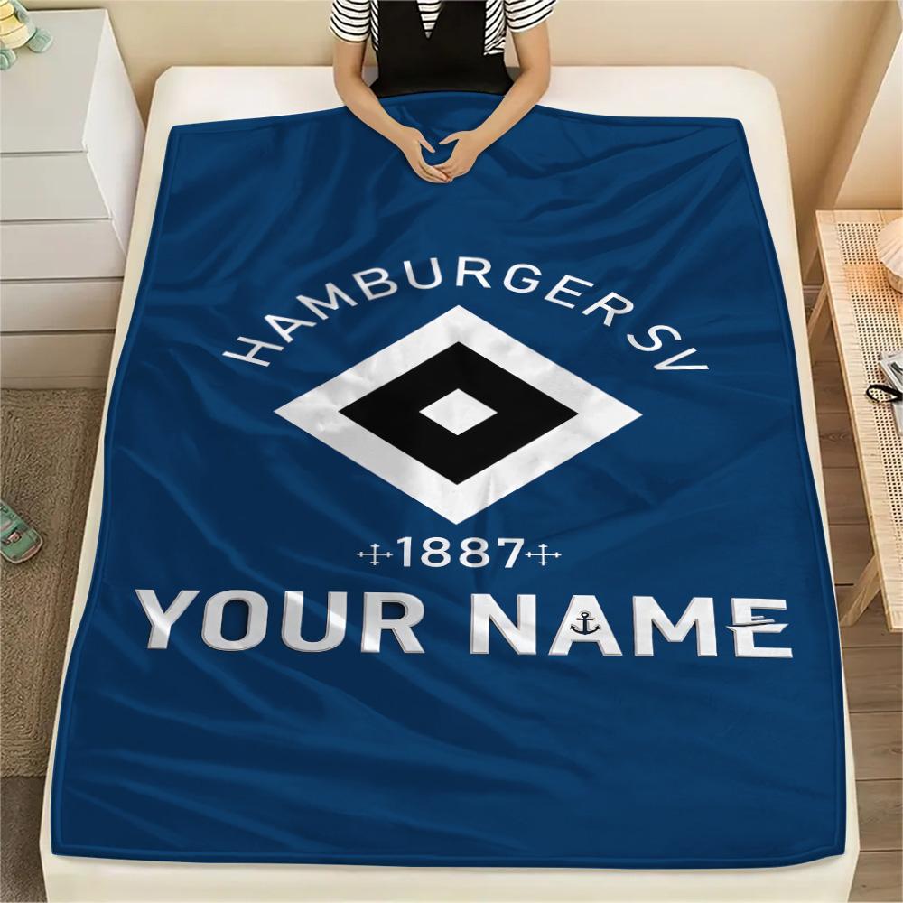 1 Stück Personalisierte Decke mit HSV-Muster aus Flanell, geeignet für alle Jahreszeiten, für Heimdekoration, Wärme und Komfort, Geschenke, Weihnachtsgeschenk -HE68