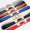 Accessories PU Leather Dress Skirt Elastic Waistband Thin Waist Belt Adjustable Belt Wrap Buckle