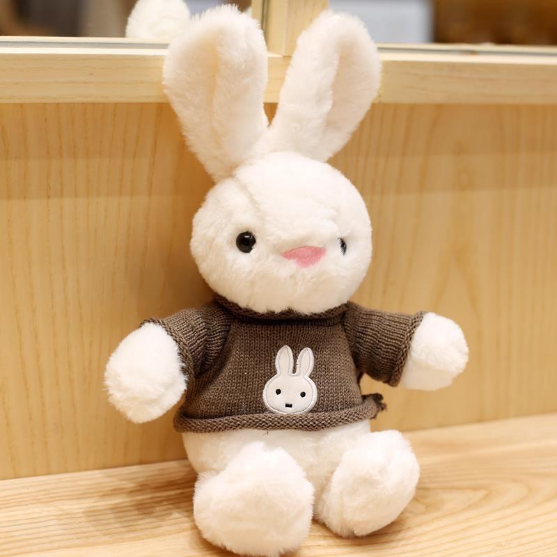 40/50cm Cute Rabbit Plush Toy Super Soft Bunny with Sweater Scarf Exquisite LED Box Baby Kids Stuffed Toys Boys Girls Xmas Gift