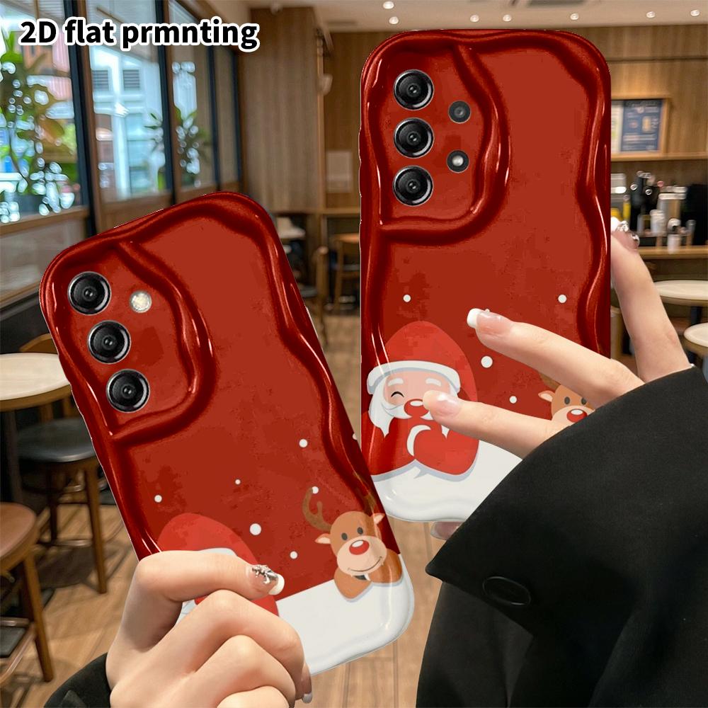 Phone Case: 2D Flat, Suitable for Samsung Galaxy A34 A35 M05 M06 S20 S22 S21 FE Plus 5G Protective Case, Deep Red Solid Color, Perfect Christmas and H