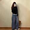 Women's Long Sleeve Jacket Baseball Collar Korean Casual Bomber Jacket Solid Color Zip-Up Lightweight Cropped Outerwear for Early Autumn