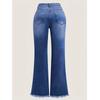 Plus Size Women's Micro Flare Embroidered Stretch Jeans