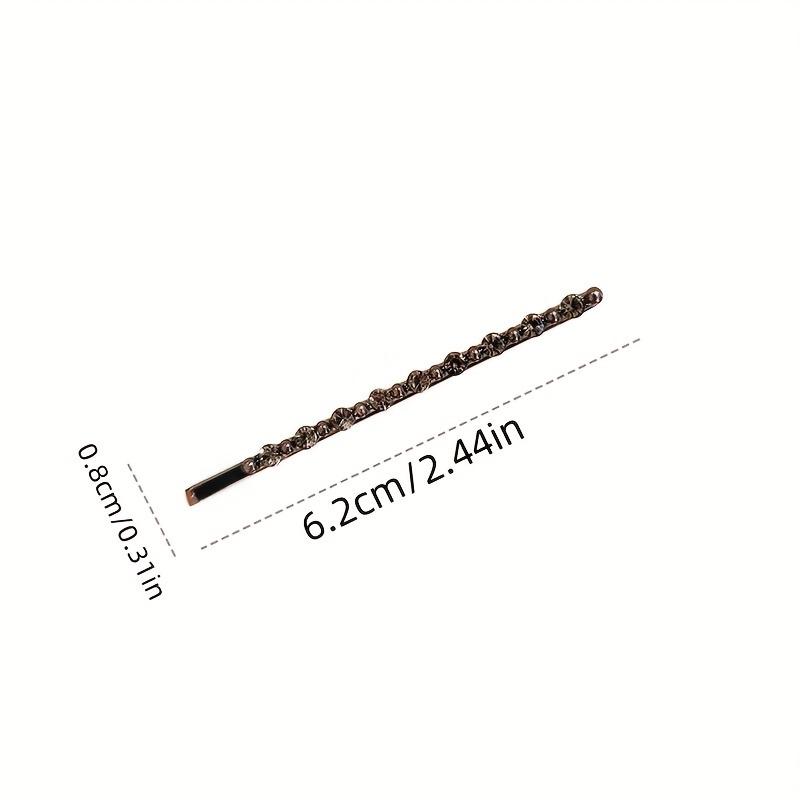 2er-Set funkelnde, diamantbesetzte schwarze Einweg-Haarspangen - Luxuriöse Textur, Mode-Kopfschmuck für das tägliche Styling von Pony für Damen