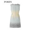PORTS Women's Gradient Waist Hollow Tweed Midi Dress