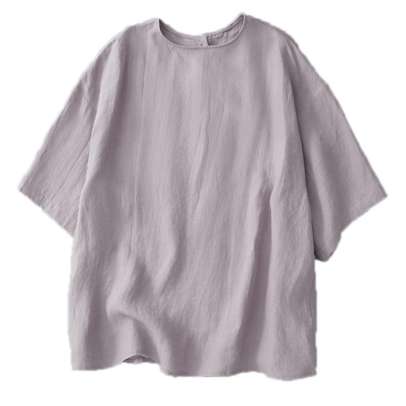 

Spring Summer Women s Mist Purple Loose Short Sleeve Relaxed Top M светло-фиолетовый