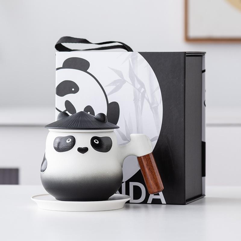 Panda Gift Box Tea Mug Creative Ceramic Tea Separation Cup with Lid Office Gift Filter Water Cup