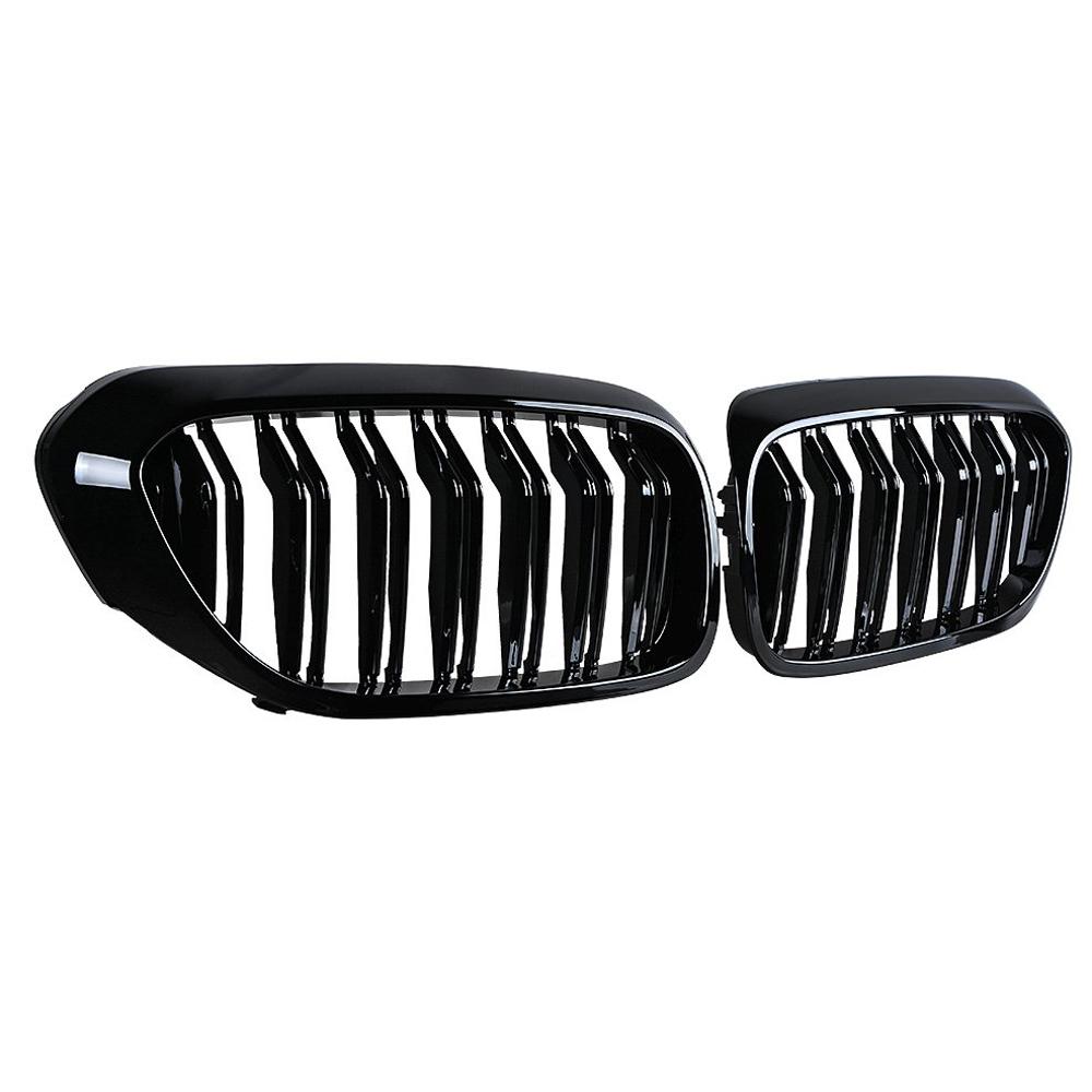 Carbon Fiber Front Bumper Grill For BMW 5 Series M5 G30 G31 520i 530i 540i ABS 2-Slat Gloss Black Front Kidney Grille Matte