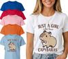 Just A Girl Who Loves Capybaras Unisex Kids T Shirt Funny Cute Capybara Gift Tee