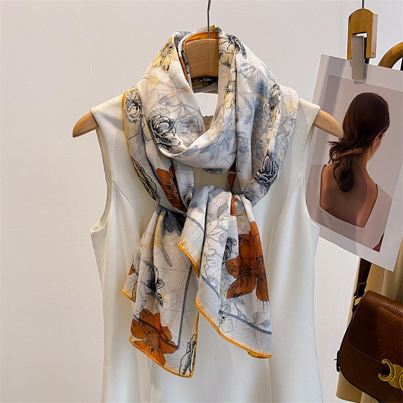 New Double Face Luxury Women Scarf Shawl Print Cotton Linen Feeling Muslim Hijab Wrap Turban Pashmina