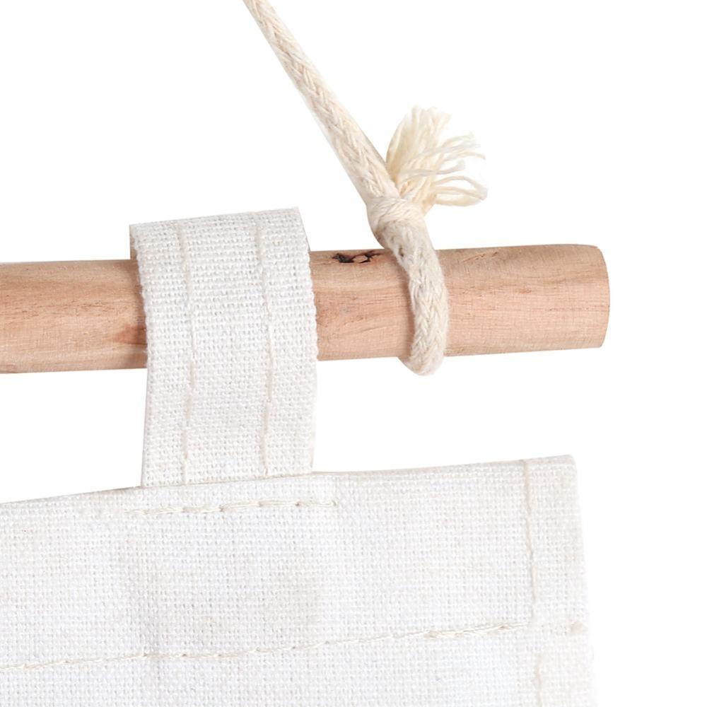 3Layer Design Hanging Storage Bag Cotton Linen Fabric Wardrobe Hanging Bag Wall Pouch  Door Hanging синий