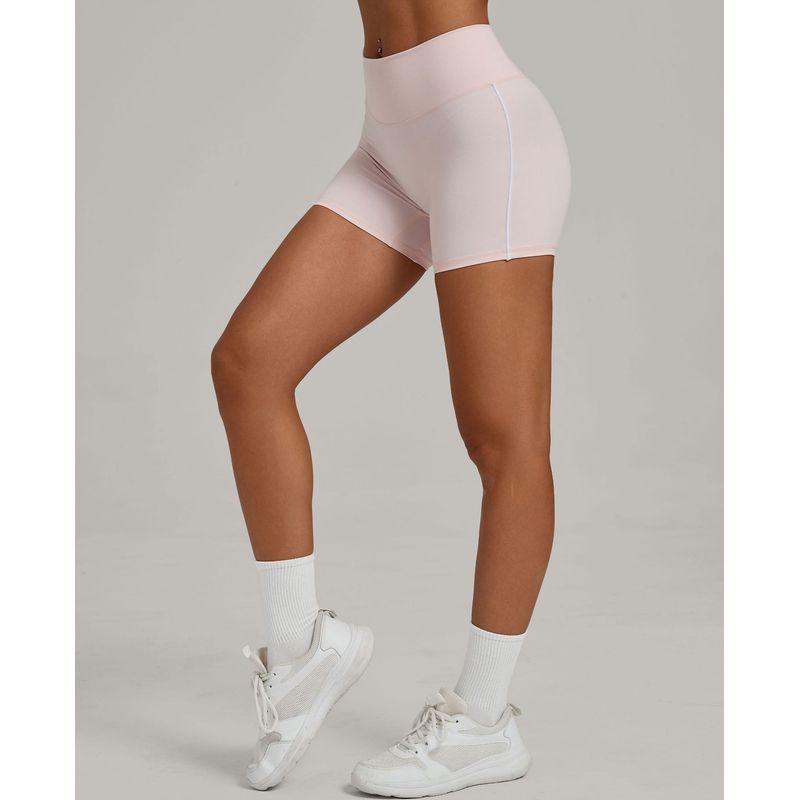 European and American Style Summer Seamless Brushed Shorts High-Waisted Tight Yoga Sports Running Tummy Control Butt-Lifting Fitness Pants for Women