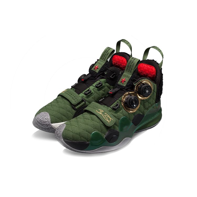 Li Ning Wade Way 8 Csavaros Villám Ütéscsillapítás Csúszásmentes Kopásálló Középmagas Kosárlabda Cipő Férfi Kosárlabda Cipő Katonai Zöld ABEP001-8