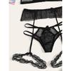 Sexy Bra Set Transparent See Through Bra and Panty Set with Garter Perspective Mesh Lace Lingerie Set Ladies Underwear Set