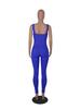 Women's Sleeveless Ribbed Slimming Bodysuit - Square Neck, Backless, Hip-Lifting Jumpsuit