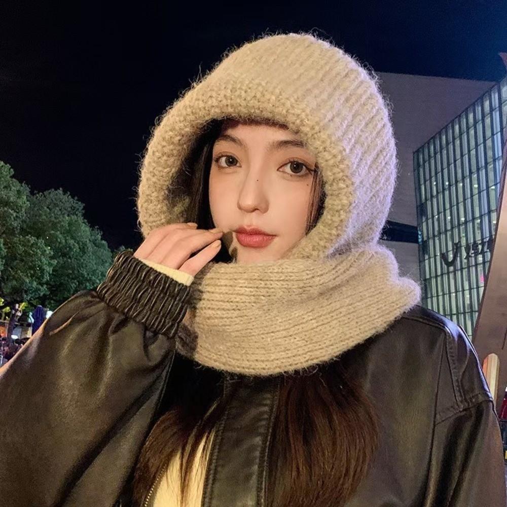 Warm Scarf Mask Integrated Hat Windproof Ear Protection Hat New Neck Warmer  Autumn and Winter