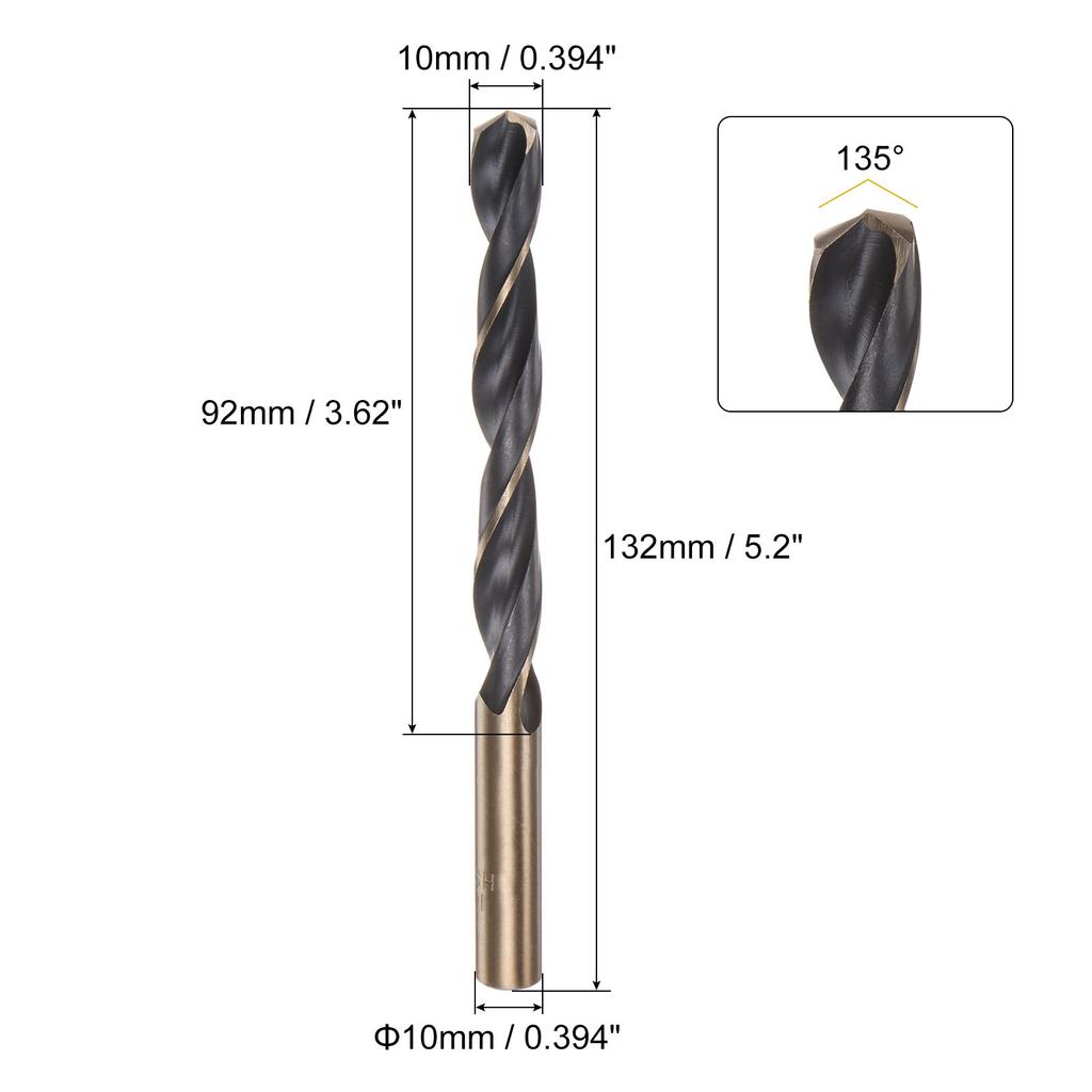 2pcs High Speed Steel Twist Jobber Drill Bit 7/8/9/10/11/12/13mm Titanium Nitride Coated M2 for Handheld Drills Drilling Machine