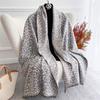 Luxury Brand Cashmere Women Leopard Scarf Winter Warm Shawl and Wrap Bandana Pashmina Female Foulard Square Thick Blanket Poncho