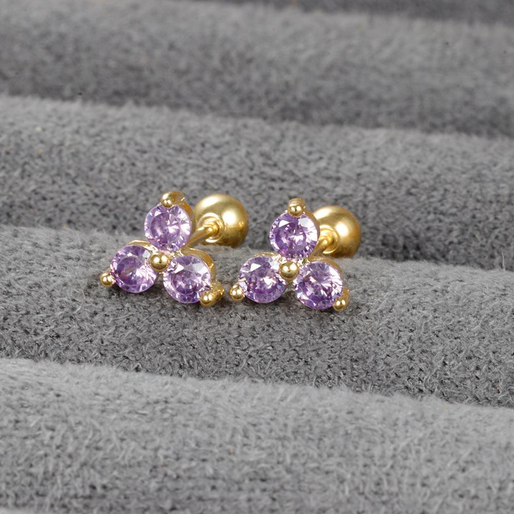 Korean Earrings Geometric Triangle Color Piercing Ear Stud Ximang Seller in Europe and America Mini Bone Studs Simple