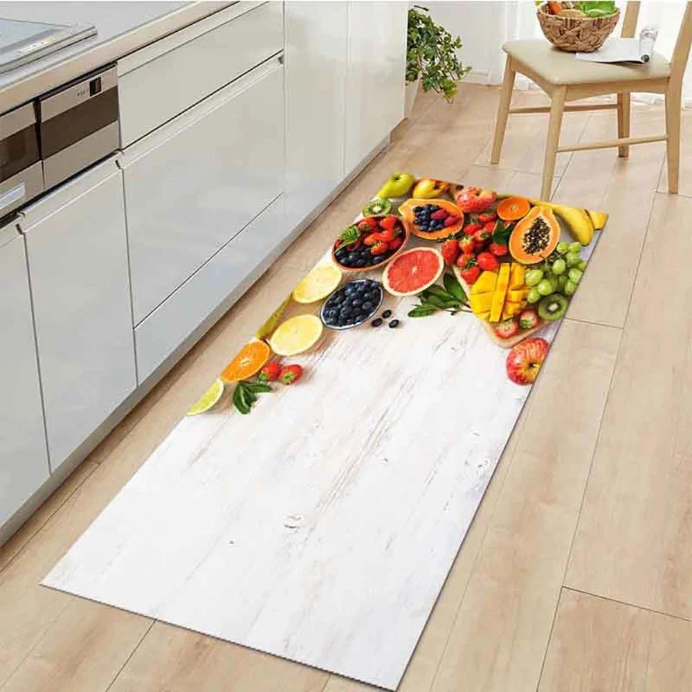 Flavoring Fruit Floor Mat Vegetable Carpet for Kitchen or Entrance Washable Non-Slip Rug Home Decor Large Size for Household Use