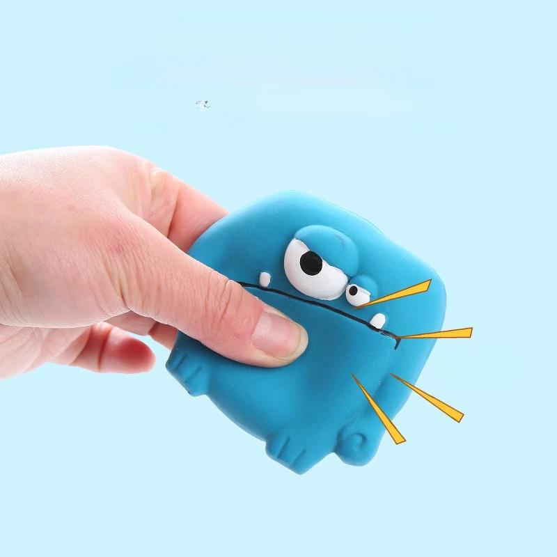 Dog Chew Toy Squeaky Ball Teeth Care Big Eye Monster Rubber Latex Interactive Training Puppy Pet Supplies