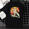 Funny Catzilla Japan Cat Kitten Lover Men T Shirt Male Casual Tees Summer Hombre Oversized Tee Harajuku Shirt Men Clothing