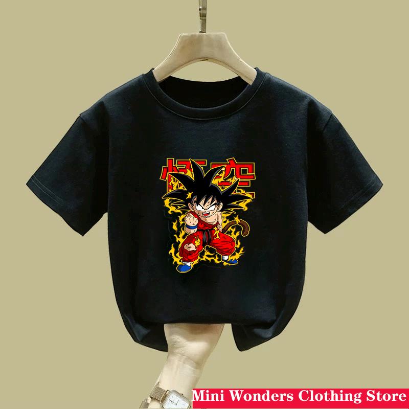 Summer Anime Dragon Ball Wukong Childrens Tshirt Summer Fashion Casual Tshirt Boys and Girls Clothing Tshirt Short Sleeved