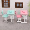 1set Chairs Furniture Model Simulated Dollhouse Desks Dollhouse School Desk  Doll Accessories