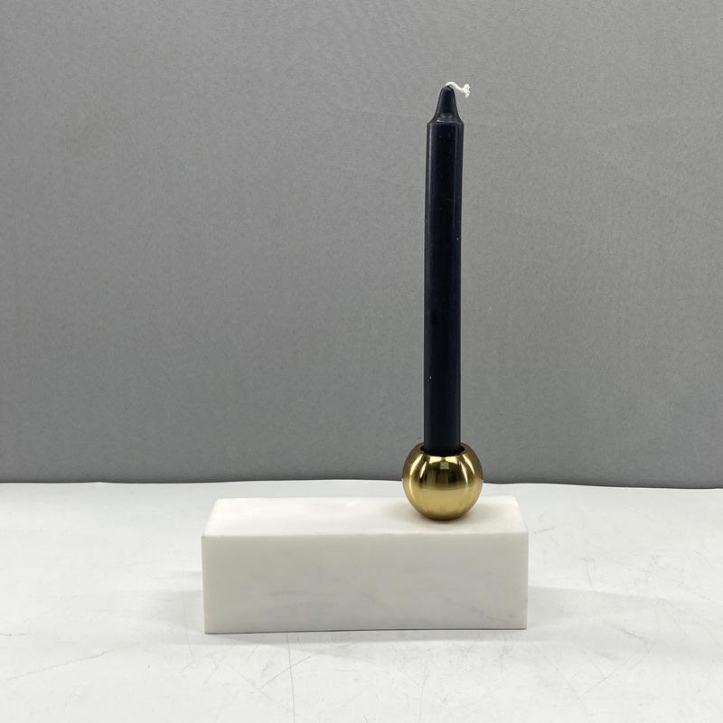 Nordic Modern Light Luxury Marble Metal Candle Holder Model Room Villa Decoration Ornaments Retro Creative Candle Holder