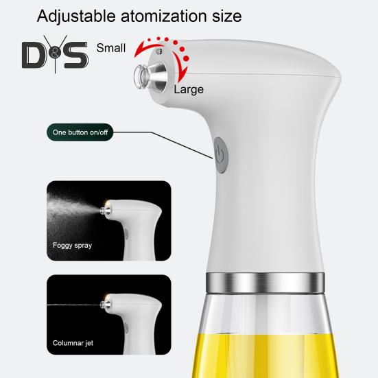 240ml velká láhev s rozprašovačem na olej Rovnoměrná atomizace Praktický průhledný rozprašovač na tělový olej