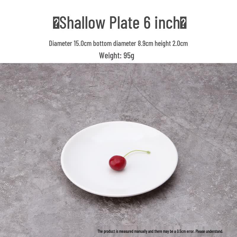 Qianxing White Melamine Round Dinner Plates