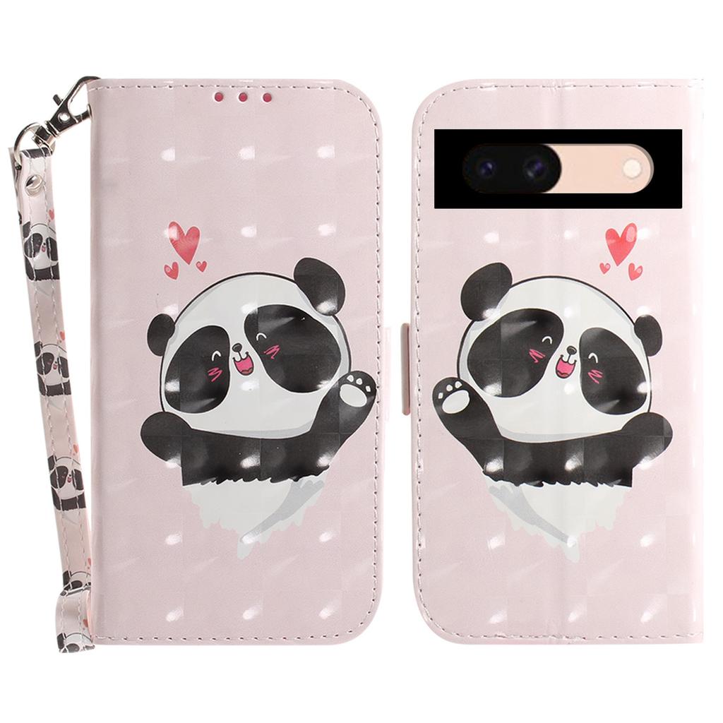 For Google Pixel 8a Wallet Case PU Leather Pattern Printing Flip Phone Cover