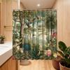 A Shower Curtain Featuring Tropical Plants, Perfect For Enjoying Nature, Includes 12 Hooks, Measuring 180*180Cm For Home Decor