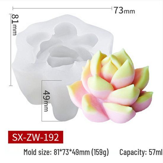 Mi Song Succulent Candle & Soap Silicone Mold for DIY Aromatherapy & Epoxy Crafts