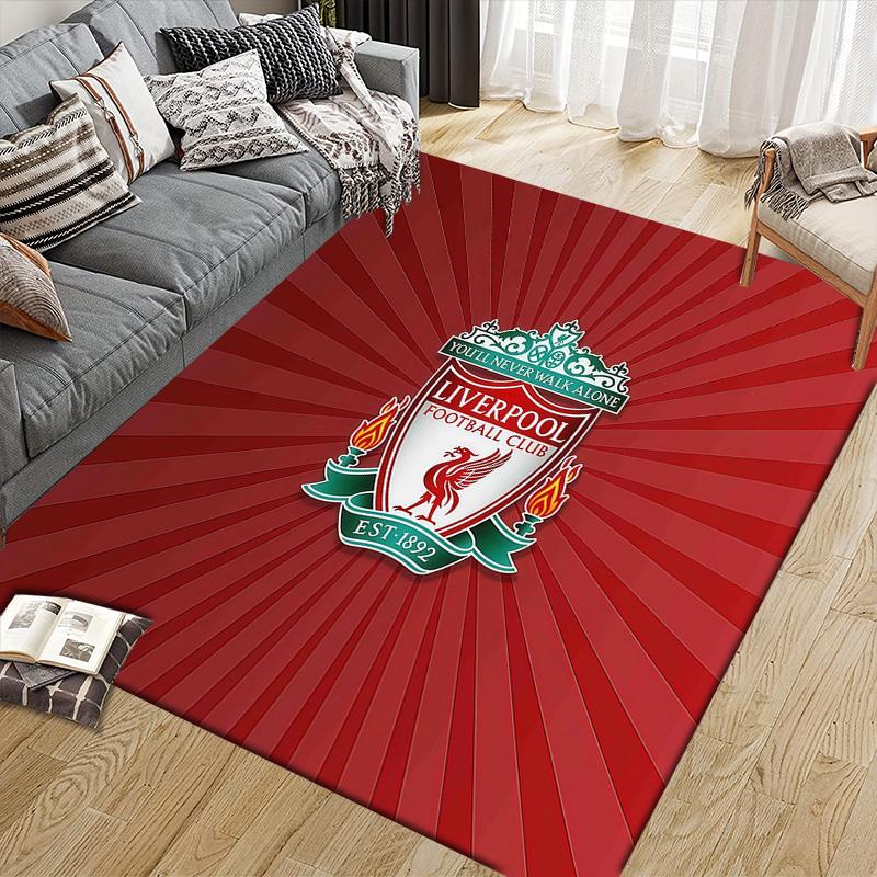 Leicester City Football Club Flannel Pattern Square Carpet,Area Rug,Carpet Rug for Living Room Bedroom Sofa Playroom Decor,Non-slip Floor Mat