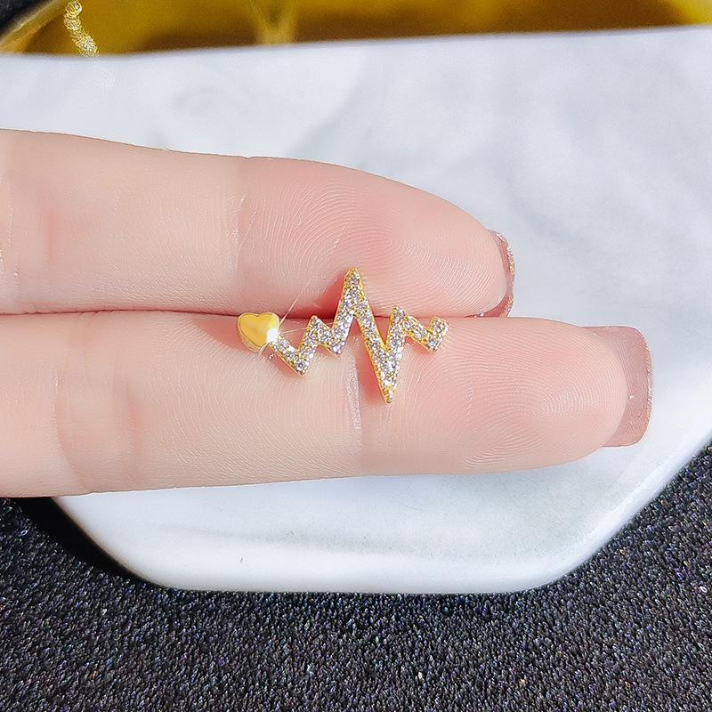 Niche Design Sense Light Luxury Electrocardiogram Brooch Personalized Lightning Pin Sweater Collar Pin