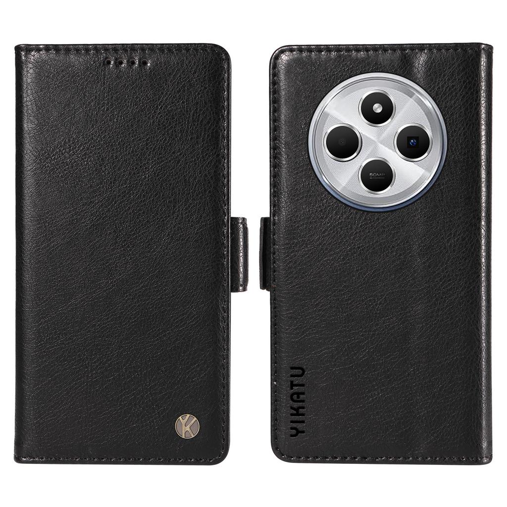 YIKATU YK-007 For Xiaomi Poco C75 4G/Redmi 14R 5G/14C 4G Case Side Buckle PU Leather Phone Cover Litchi Texture