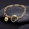 Nidin Hot Sale Romantic Heart Bracelets Pendant Link Chain Bracelet for Women Men Copper Cubic Zirconia Party Wedding Jewelry