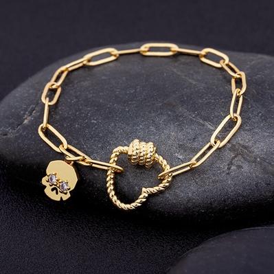 

Nidin Hot Sale Romantic Heart Bracelets Pendant Link Chain Bracelet for Women Men Copper Cubic Zirconia Party Wedding Jewelry