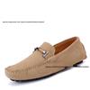 Men's Large Slip-on Cowhide Loafers - Lightweight Matte Leather Office Shoes