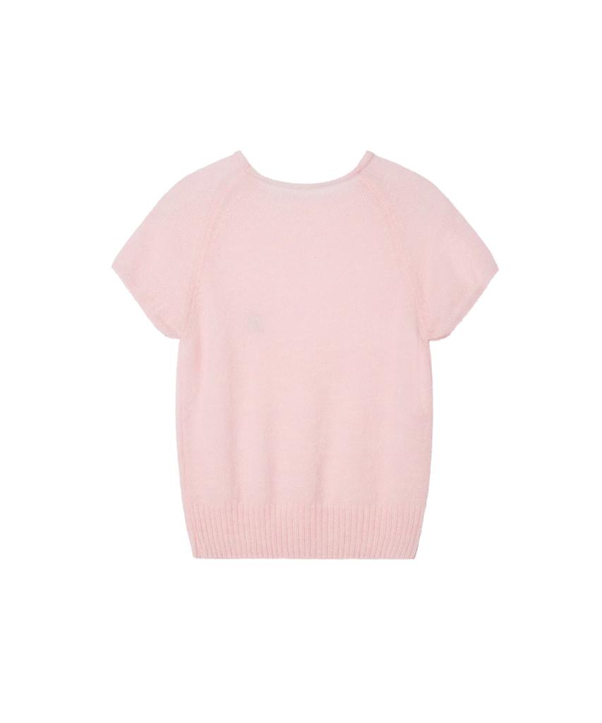 REST&RECREATION Raglan Half Sleeve Knit Top - Pink