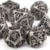 7 ks Silver Dragon Metal Dice Sada dutých kovových mnohostěnných kostek Vhodné pro RPG stolní karetní hru