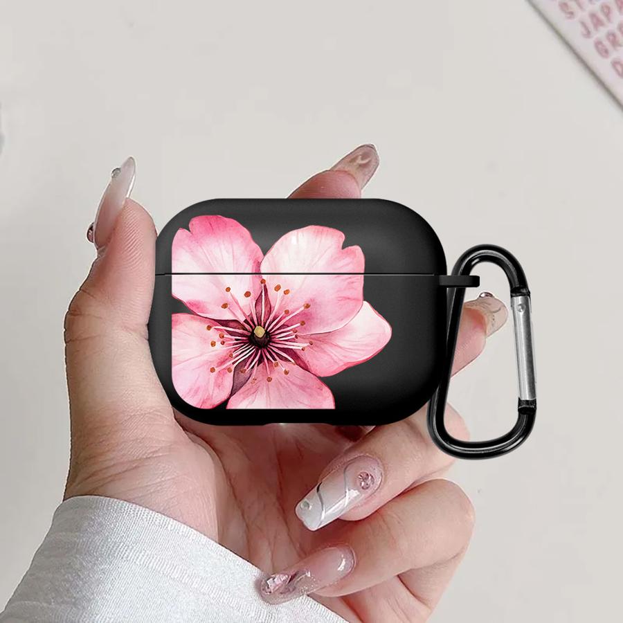 Earphone Cases Cover Case For Airpods 3 4 Pro2 Pro 1 Pro3 2 Pink Flower