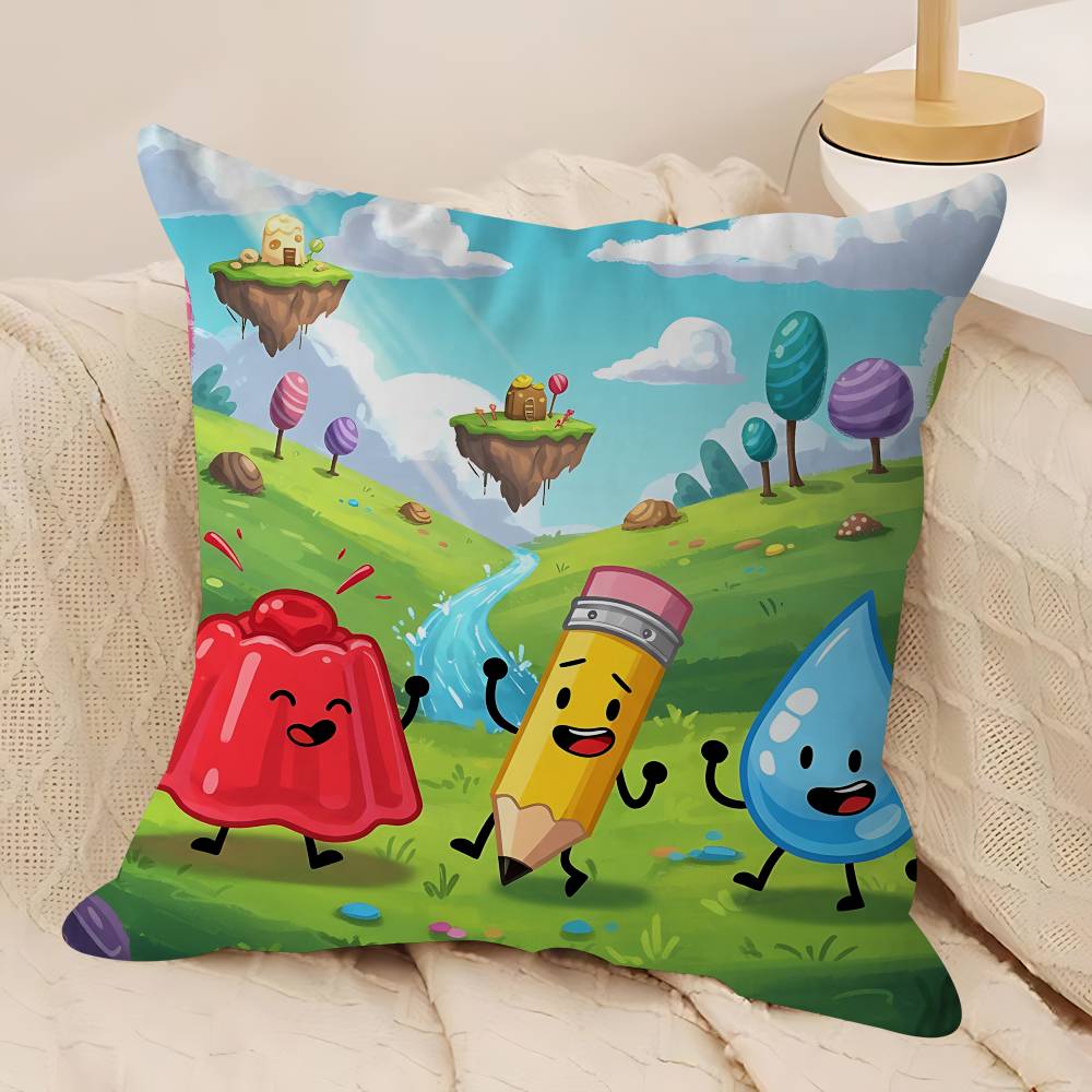 Cartoon B-BFDI Pillow Cover For Bedroom Room And Living Room Sofa Decorative Cushion Cover