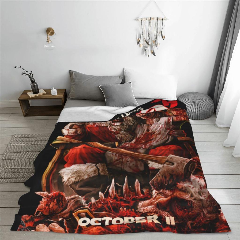 TERRIFIER 3 Comic Con Teaser Blanket Christmas Warm Pattern Plush Bedding Throws For Couch Bed Flannel Bedspread Bed Cover