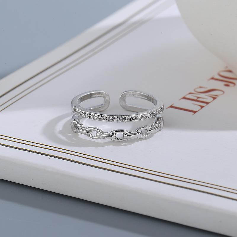 Lindon Copper Alloy Zircon Ring Ladies Jewelry Wedding Promise Party Gift
