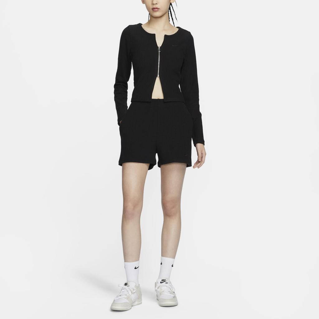 Nike Comfortable Breathable Mid-Waist Casual Shorts Women Bottoms Black FN3675-010