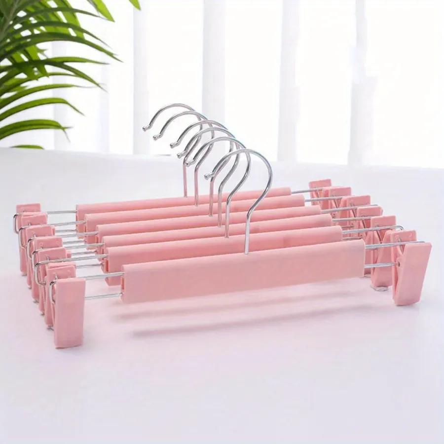 Home frosted plastic trouser rack strong seamless clip hangers to dry clothes
