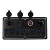 8 Gang Rocker Switch Panel 12 to 24V 2 Blue LEDs with DIY Sticker 5 Pin Waterproof for Cars RVs Yachts Ships